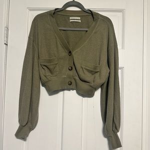 Urban Outfitters Green Crop Cardigan